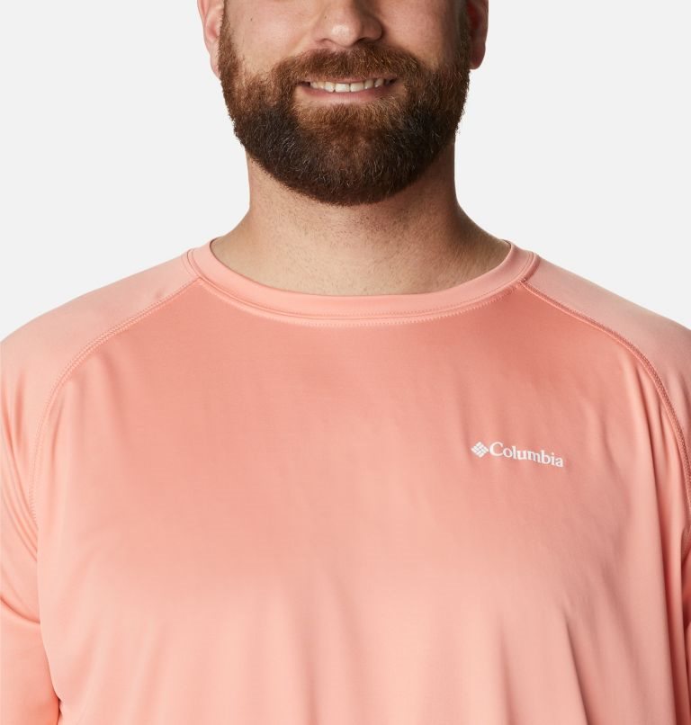 Men's Columbia Fork Stream Long Sleeve Sweatshirts Coral | Plus Size CA-V38AL